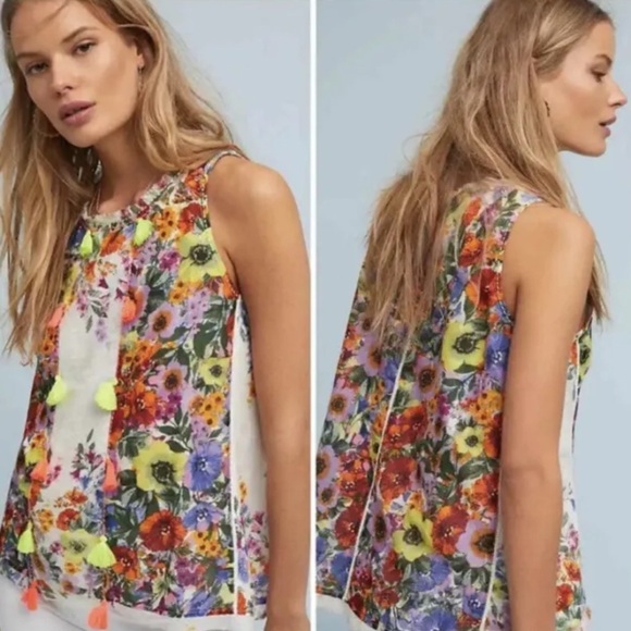 Raga Boho Floral Tassel Tank top - Picture 1 of 7